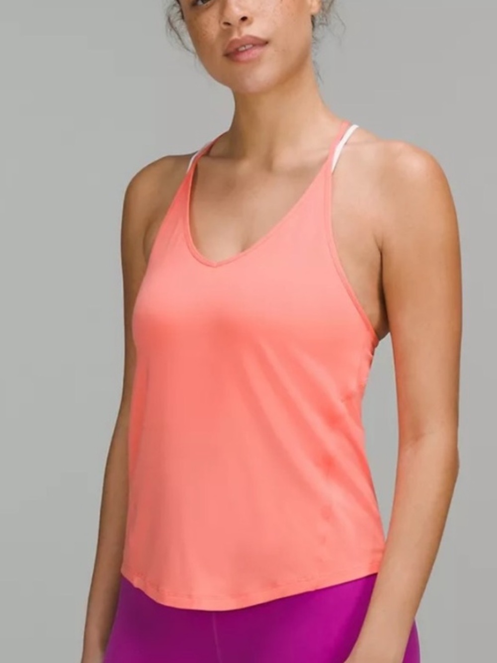 Lululemon 10 Modal Silk Yoga Tank Top Split Tie Back